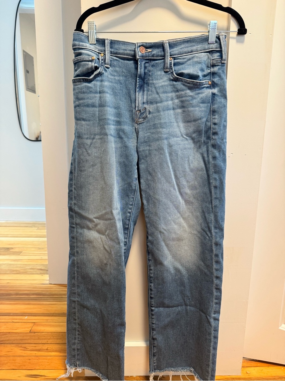 MOTHER Straight-Leg Jeans in Light Blue Wash